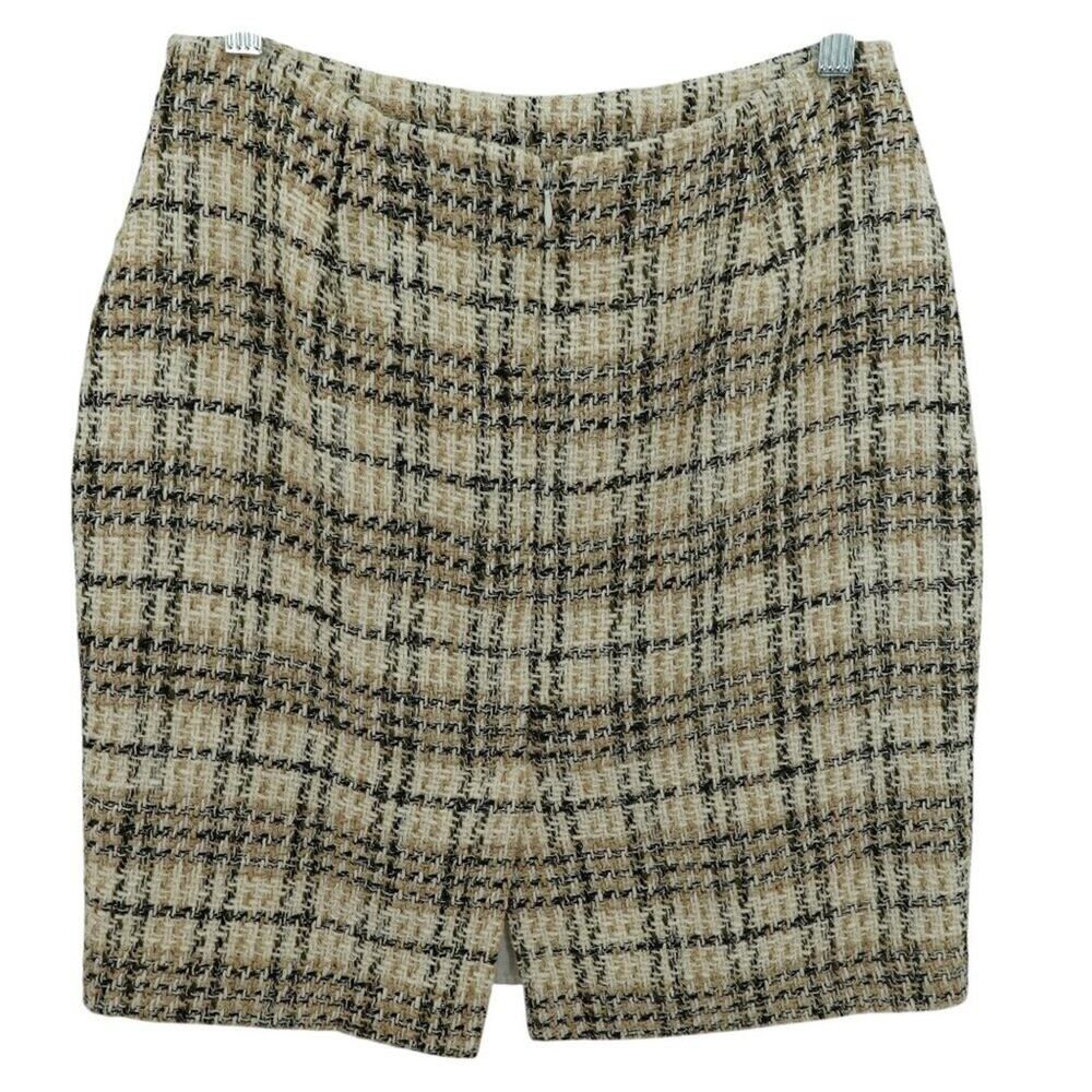Elie Tahari Tweed Plaid Mini Skirt Women's Sz 6 - Picture 2 of 13